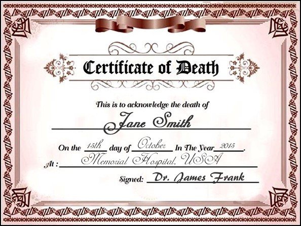 Buy Authentic Death Certificates